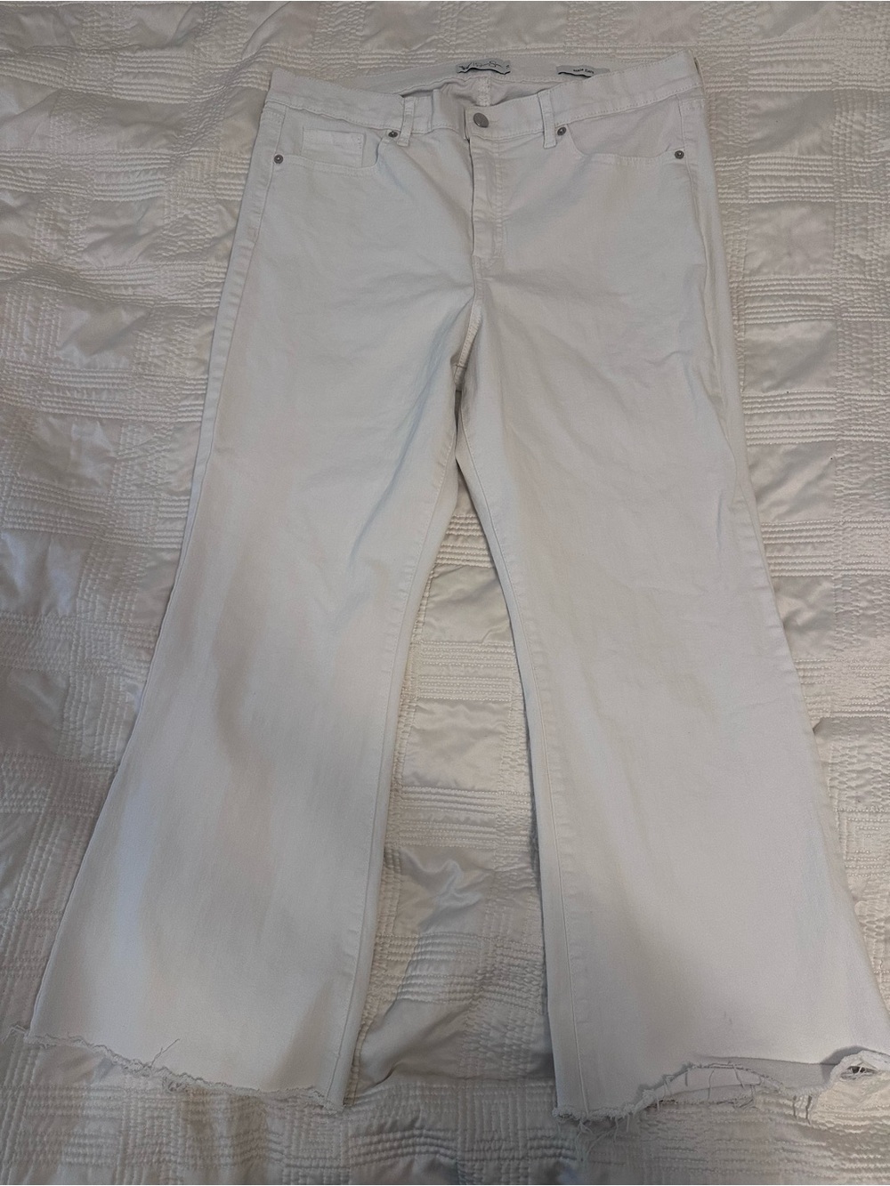 Jessica Simpson White High-Rise Flared Jeans